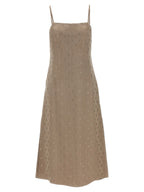 Fendi Gray Silk Midi Dress