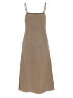 Fendi Gray Silk Midi Dress