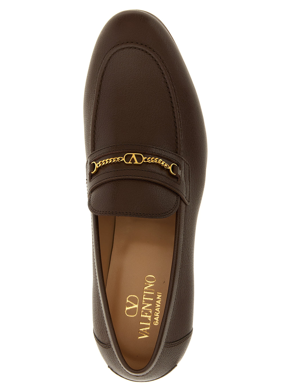 Valentino Garavani Brown Goatskin Slip-On Loafers