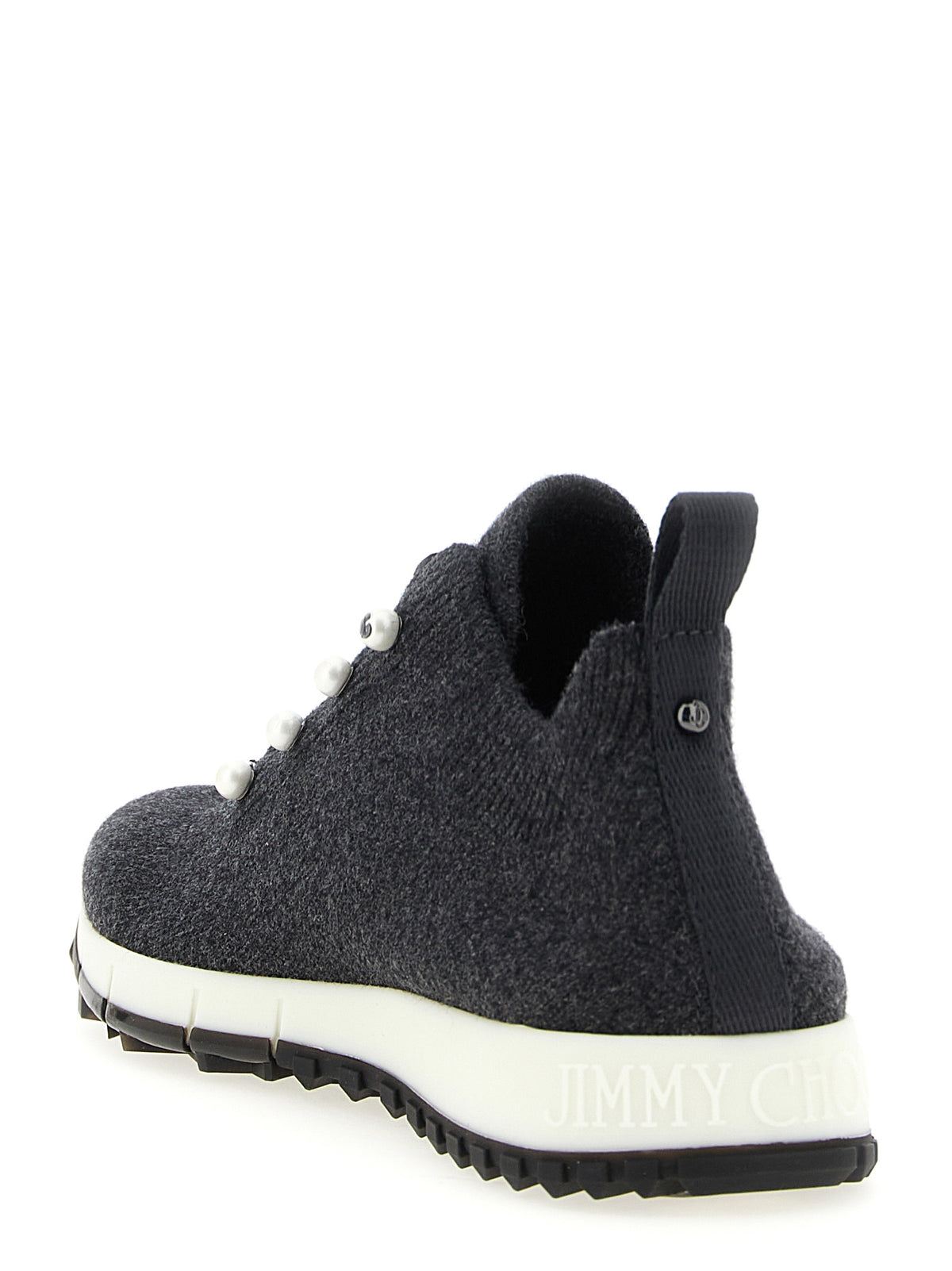 Jimmy Choo Black Tencel Low Top Sneakers