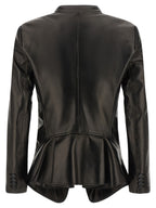 Alexander McQueen Black Lamb Leather Blazer