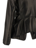 Alexander McQueen Black Lamb Leather Blazer