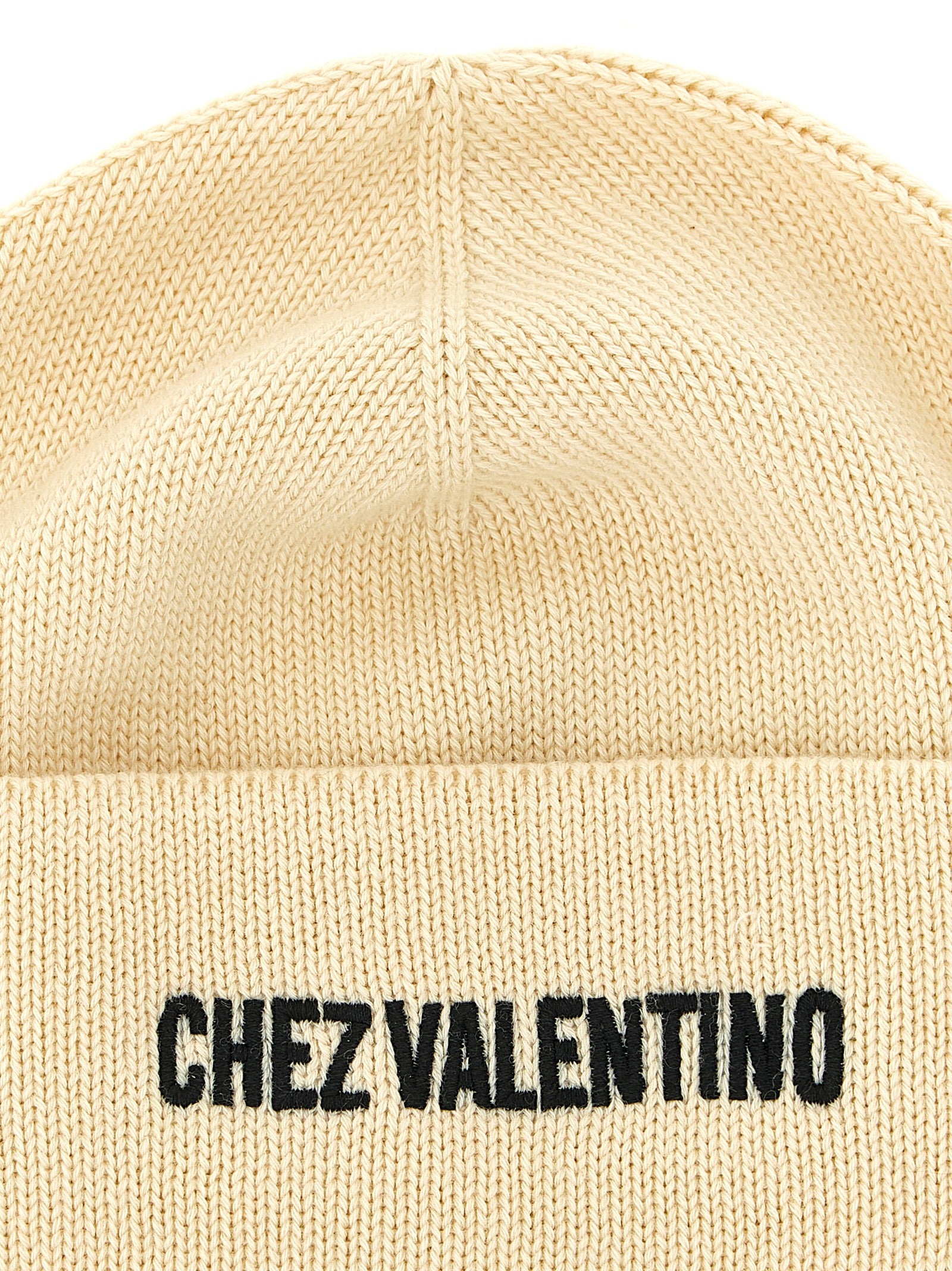 Valentino Garavani Beige Cotton Beanie