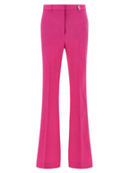 Versace Fuchsia Virgin Wool Flared Pants