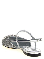 Jimmy Choo Silver Tencel Ballet Flats