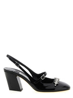 Jimmy Choo Black Leather Mid Heel Pumps
