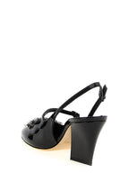 Jimmy Choo Black Leather Mid Heel Pumps