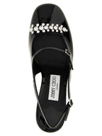 Jimmy Choo Black Leather Mid Heel Pumps