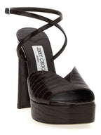 Jimmy Choo Brown Leather Stiletto Heel Sandals