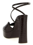 Jimmy Choo Brown Leather Stiletto Heel Sandals