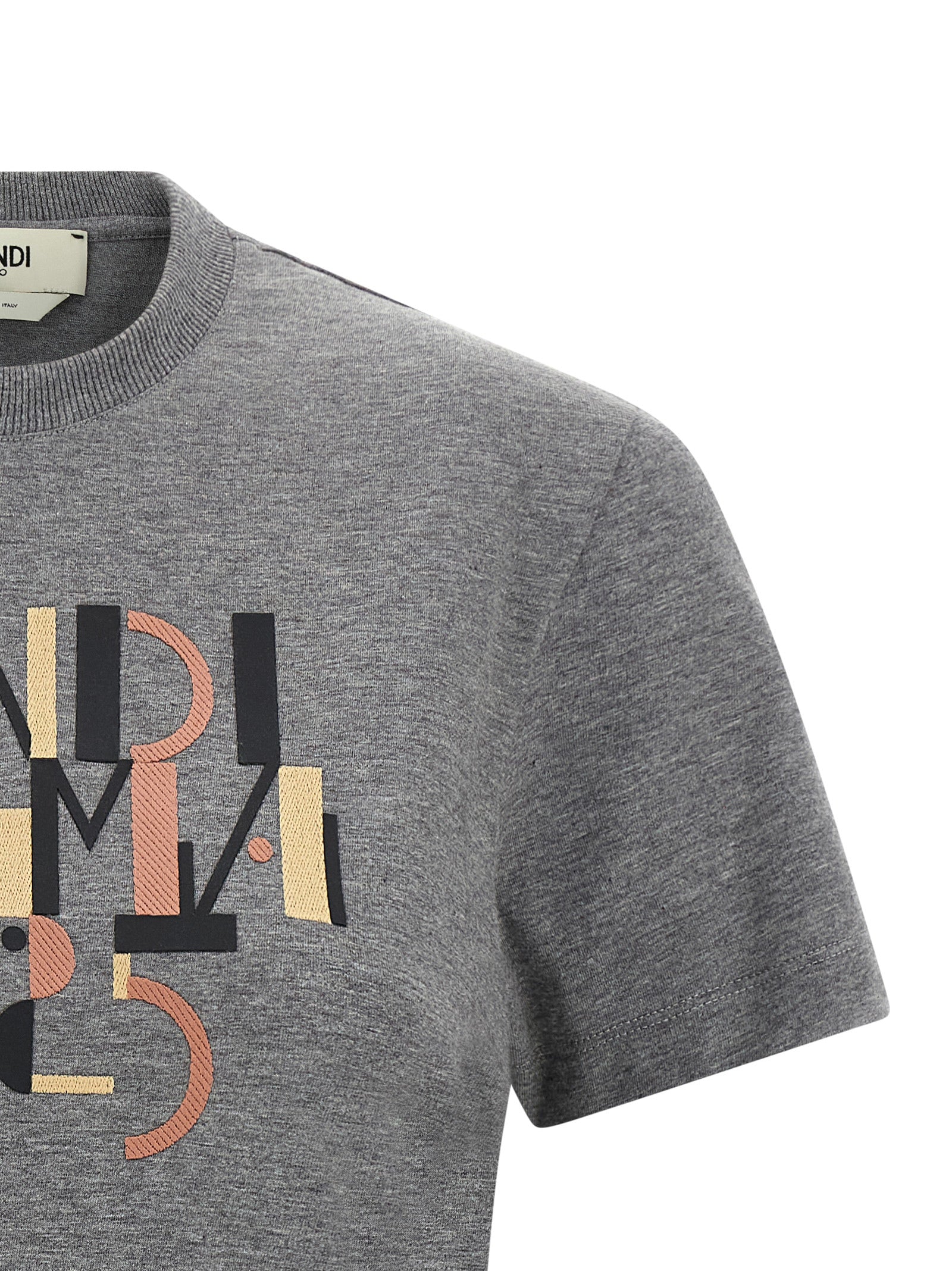Fendi Gray Cotton T-Shirt