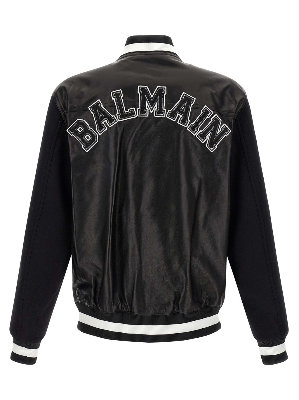 Balmain Bicolor Lamb Leather Leather Jacket