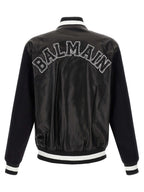 Balmain Bicolor Lamb Leather Leather Jacket