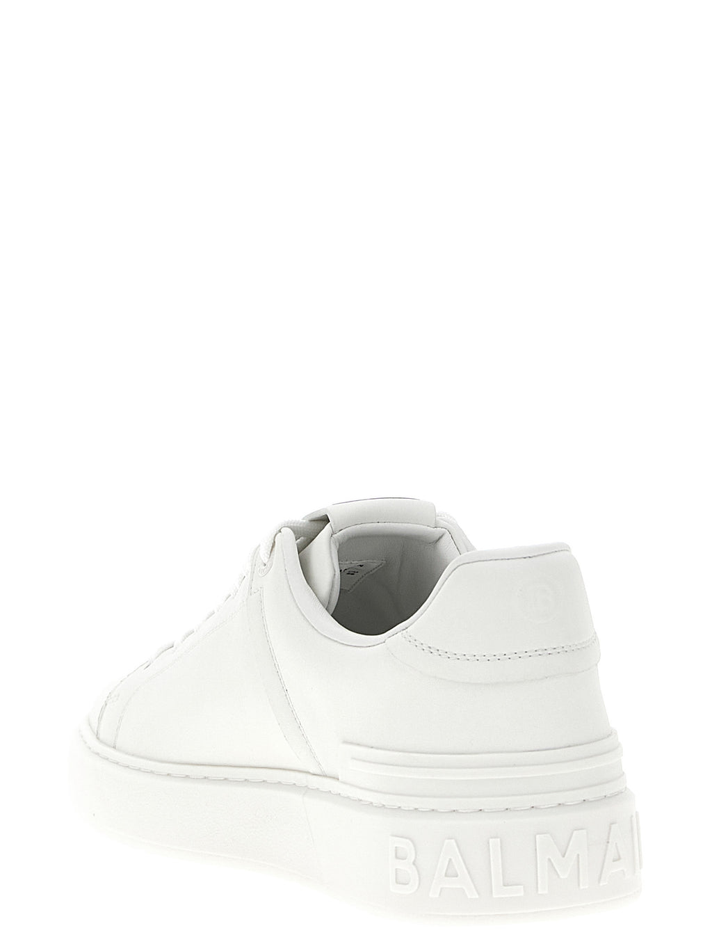 Balmain White Calfskin Low Top Sneakers