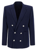 Balmain Blue Virgin Wool Blazer