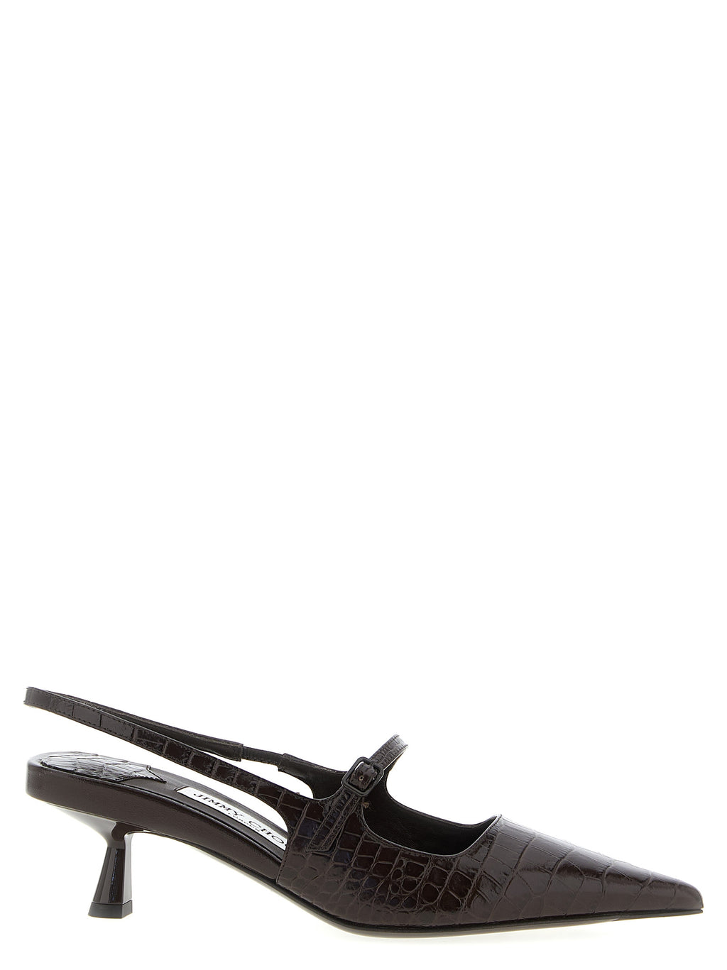 Jimmy Choo Brown Leather Mid Heel Pumps