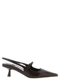 Jimmy Choo Brown Leather Mid Heel Pumps