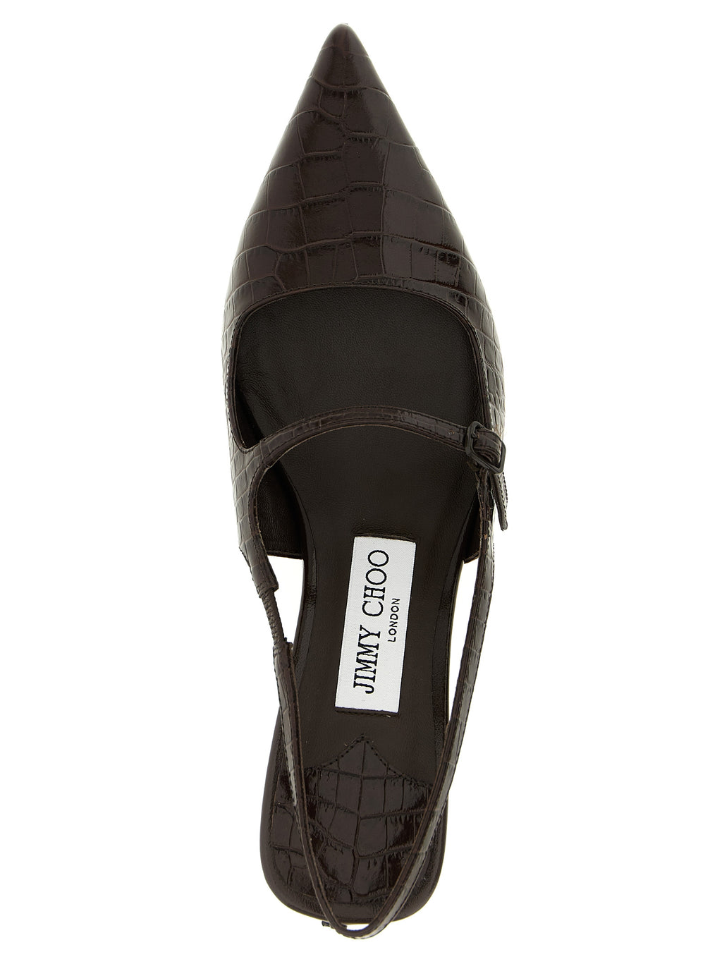 Jimmy Choo Brown Leather Mid Heel Pumps