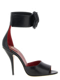 Valentino Garavani Black Calfskin Stiletto Heel Sandals