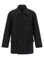 Fendi Gray Virgin Wool Coat