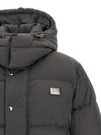 Dolce & Gabbana Gray Polyamide Full-Length Jacket