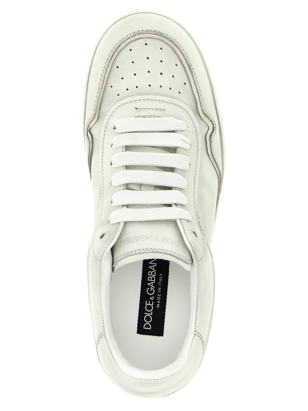 Dolce & Gabbana White Lamb Leather Low Top Sneakers