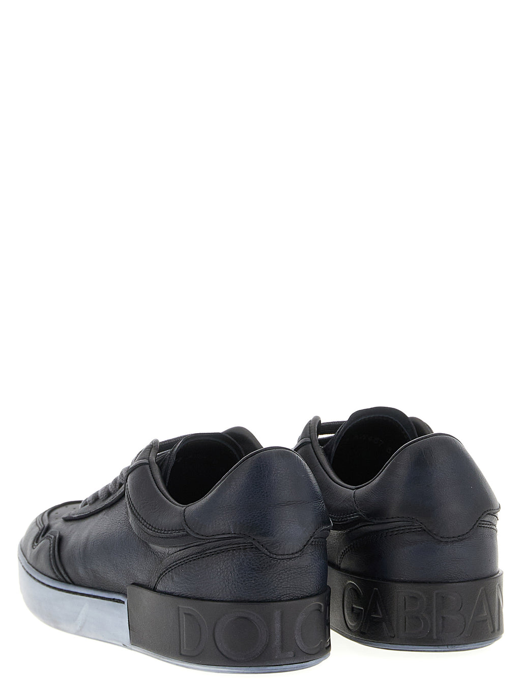 Dolce & Gabbana Black Lamb Leather Low Top Sneakers