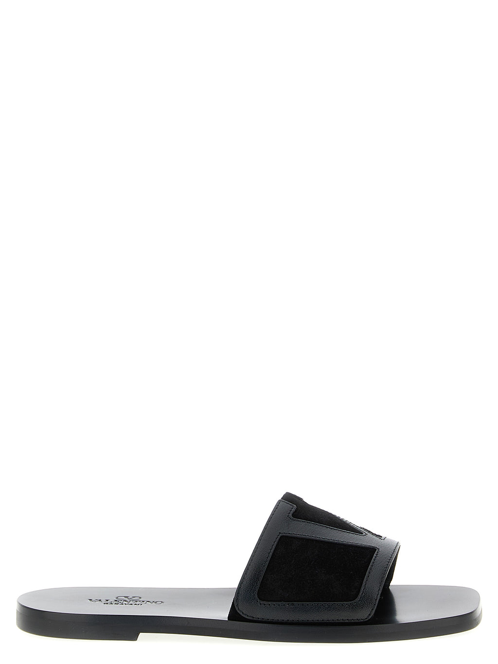Valentino Garavani Black Calfskin Slides