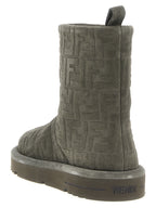 Fendi Gray Calfskin Ankle Boots