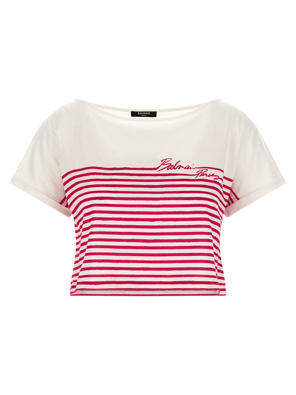 Balmain Fuchsia Cotton T-Shirt