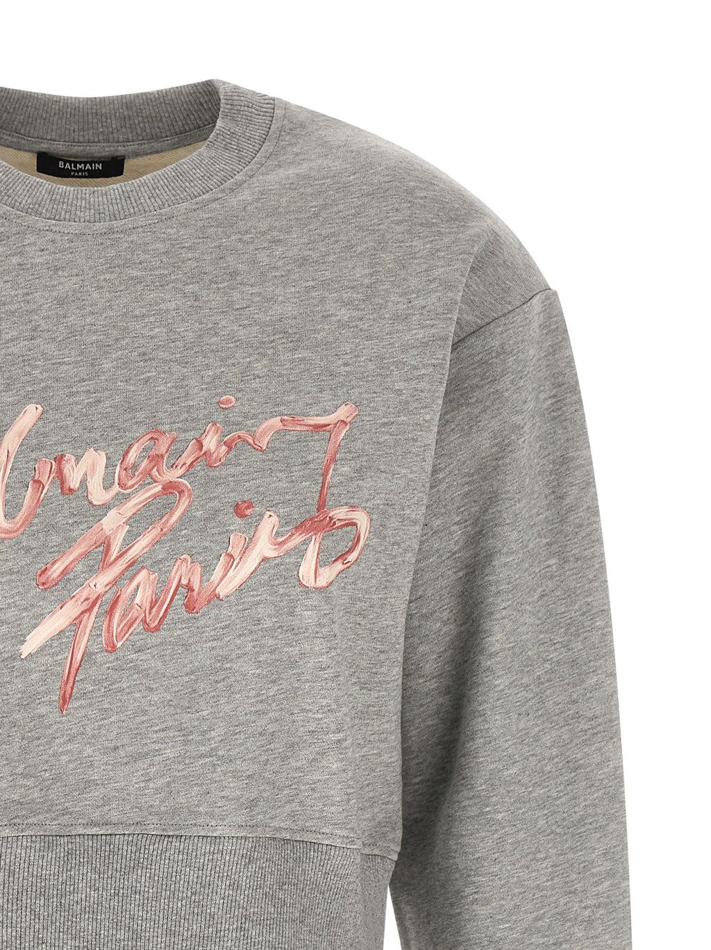 Balmain Gray Cotton Sweatshirt
