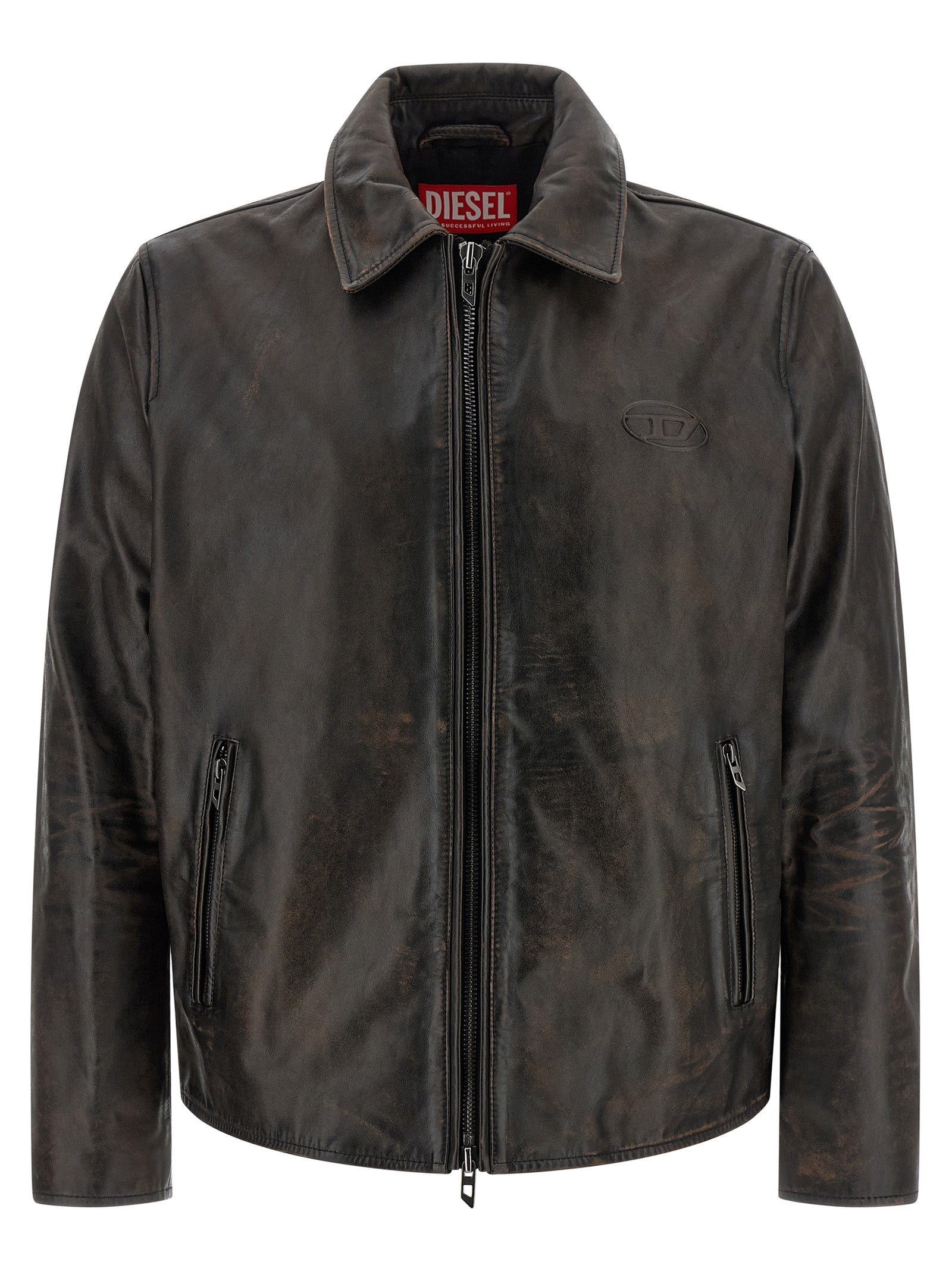 Diesel Brown Cowhide Leather Jacket