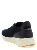 Hugo Boss Blue Cowhide Athletic Sneakers