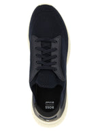Hugo Boss Blue Cowhide Athletic Sneakers