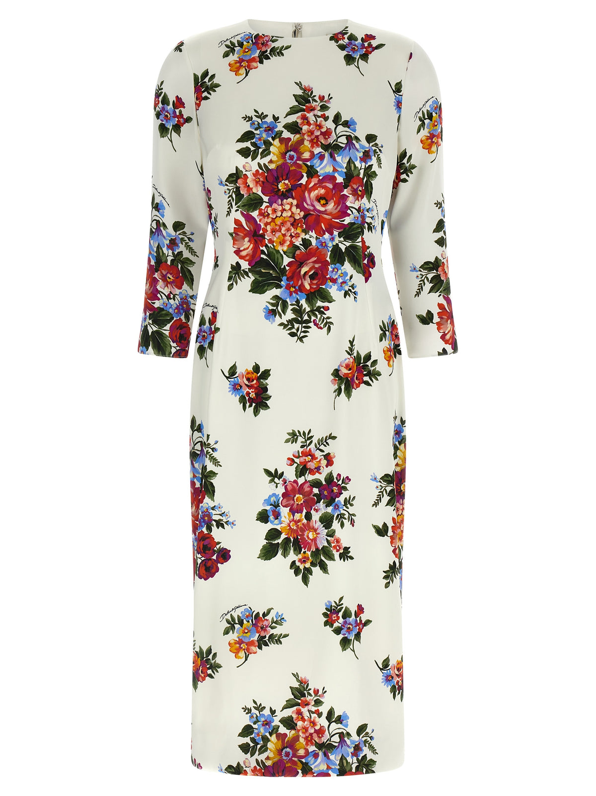 Dolce & Gabbana White Viscose Midi Dress