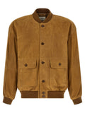 Saint Laurent Brown Lamb Leather Leather Jacket