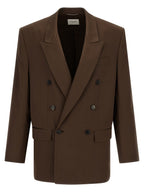 Saint Laurent Brown Silk Blazer