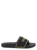 Versace Black Polyurethane Slides