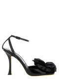 Jimmy Choo Black Leather Stiletto Heel Sandals