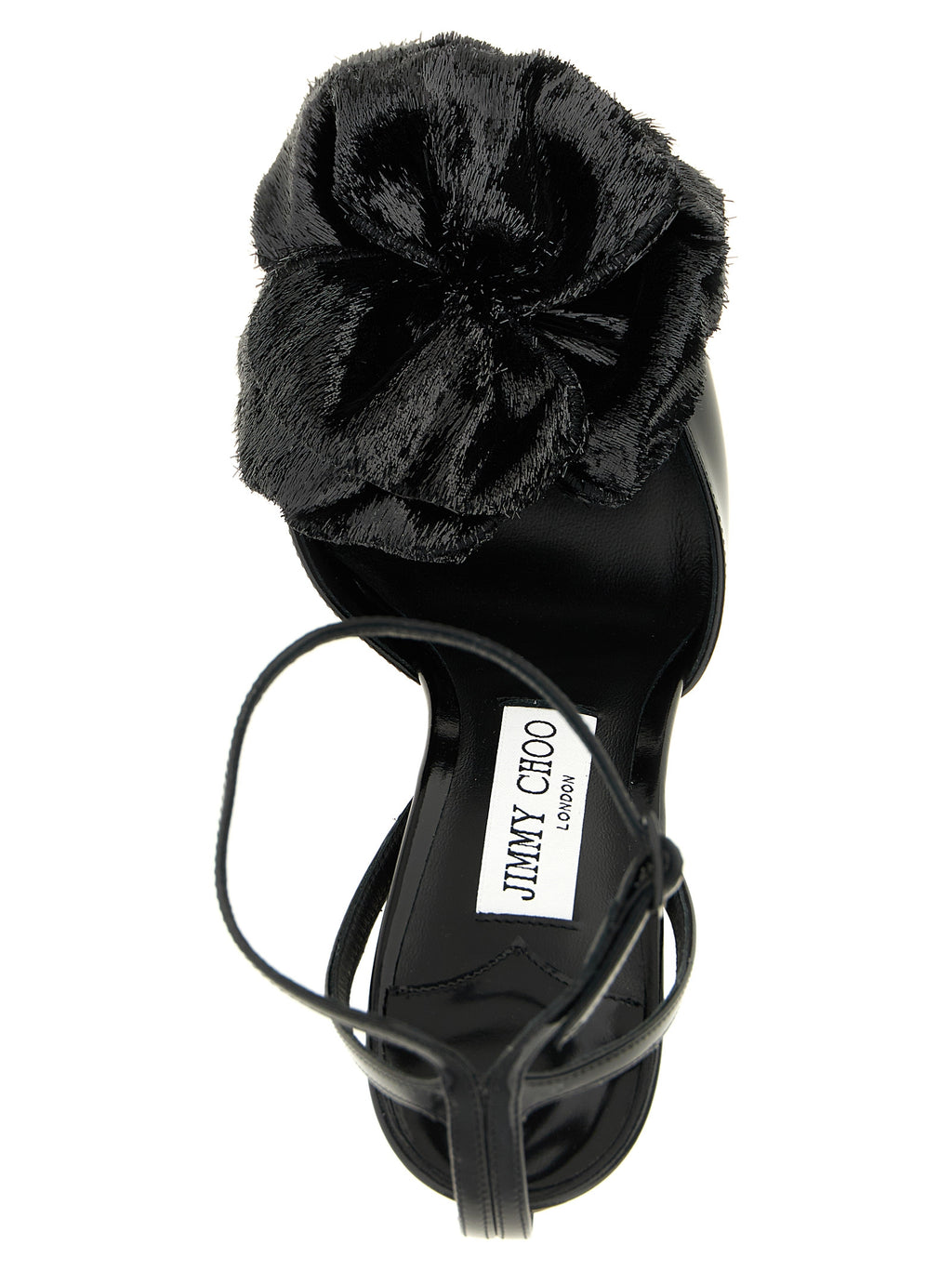 Jimmy Choo Black Leather Stiletto Heel Sandals
