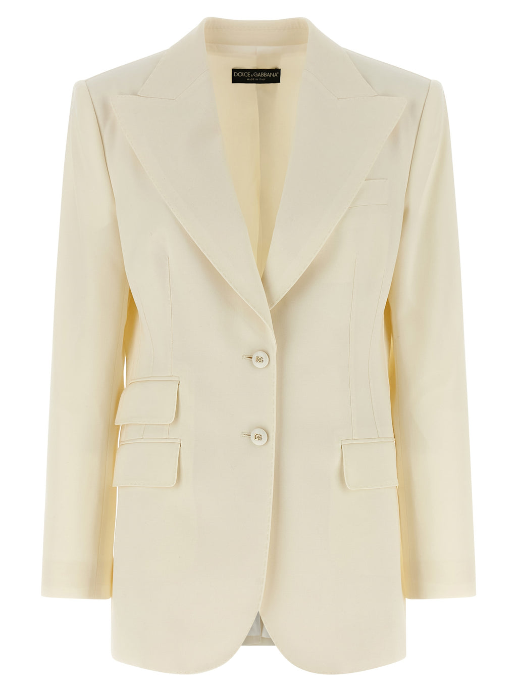 Dolce & Gabbana White Virgin Wool Blazer