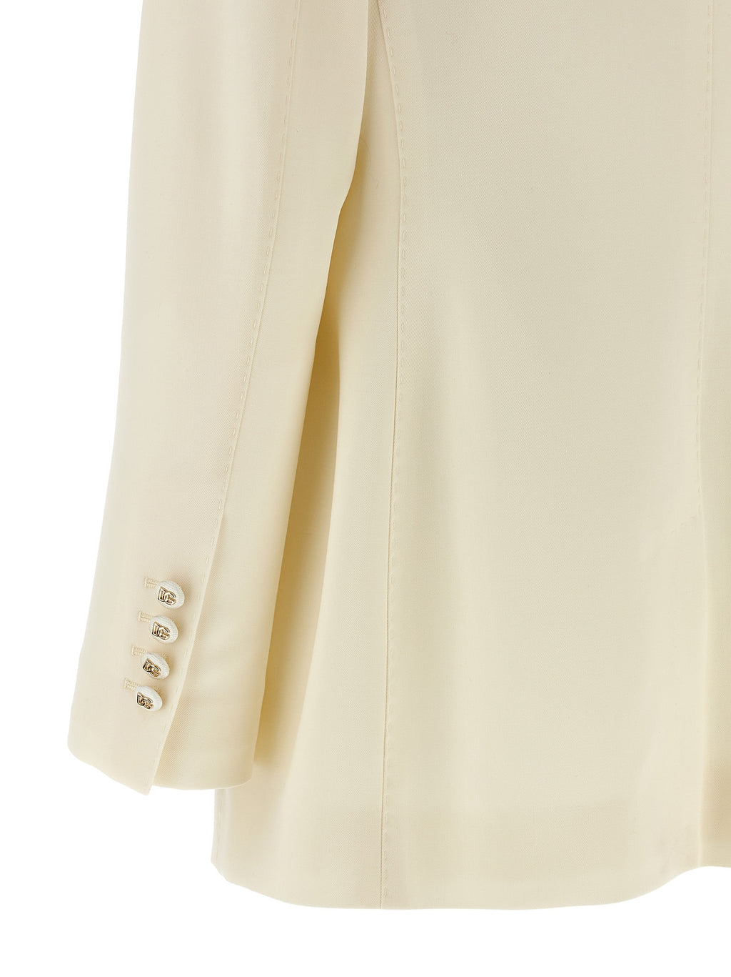Dolce & Gabbana White Virgin Wool Blazer