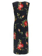 Dolce & Gabbana Black Viscose Midi Dress