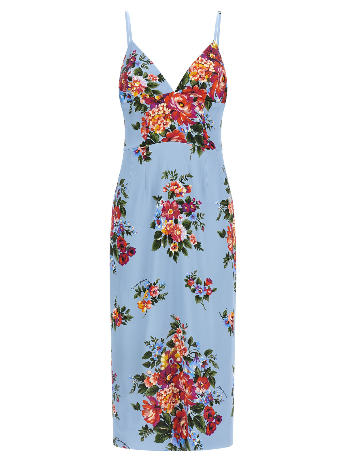 Dolce & Gabbana Blue Viscose Midi Dress