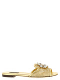 Dolce & Gabbana Gold Polyamide Slides
