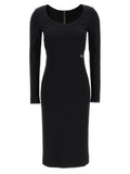 Dolce & Gabbana Black Viscose Midi Dress