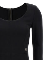 Dolce & Gabbana Black Viscose Midi Dress
