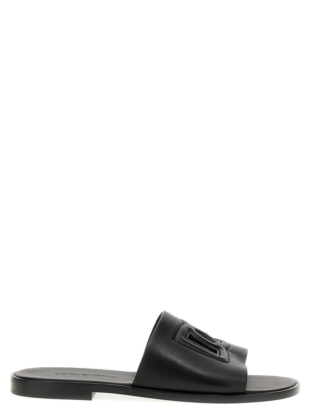 Dolce & Gabbana Black Leather Slides