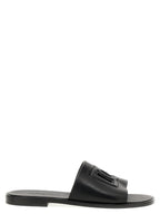 Dolce & Gabbana Black Leather Slides