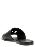 Dolce & Gabbana Black Leather Slides